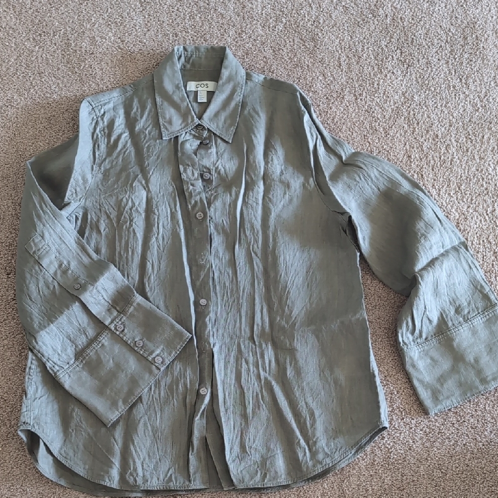 COS Women's Light Gray Shirt Jacket